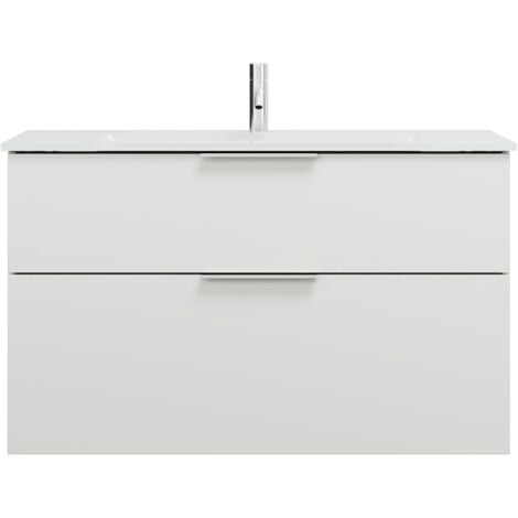 burgbad Eqio lavabo en verre avec meuble sous-lavabo, largeur