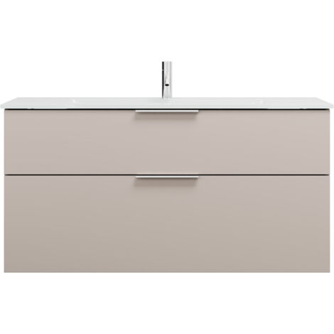 burgbad Eqio lavabo en verre avec meuble sous-lavabo, largeur
