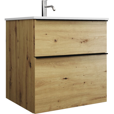 burgbad Eqio lavabo mineral de fundición con mueble bajo para