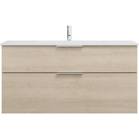 burgbad Eqio lavabo mineral de fundición con mueble bajo para