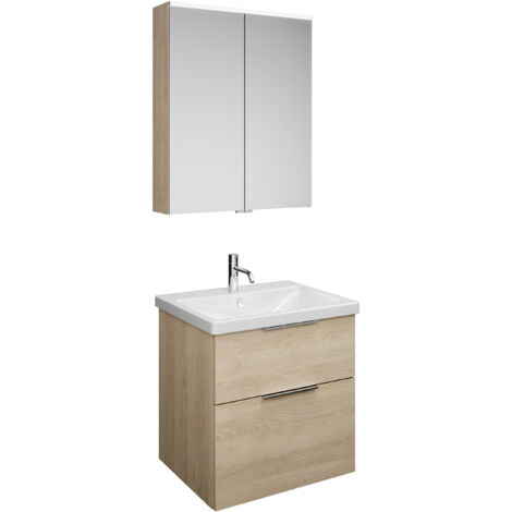 burgbad Eqio Set, compuesto por armario con espejos, lavabo de