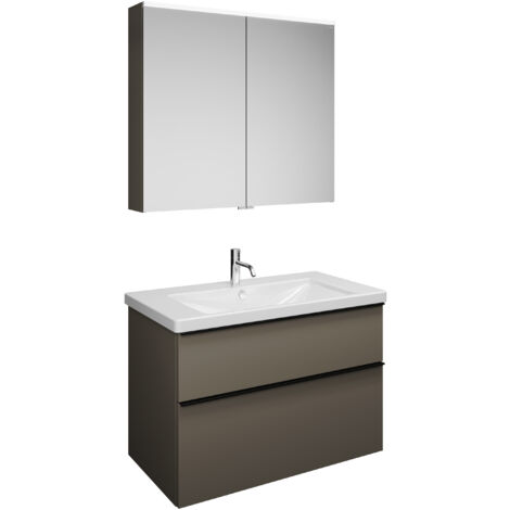burgbad Eqio Set, compuesto por armario con espejos, lavabo de
