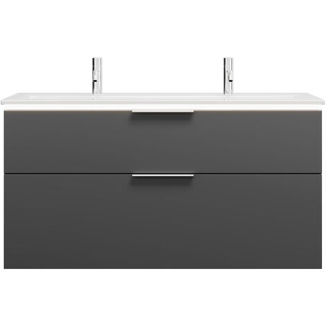 burgbad Eqio Slim lavabo en céramique avec 2 trous pour