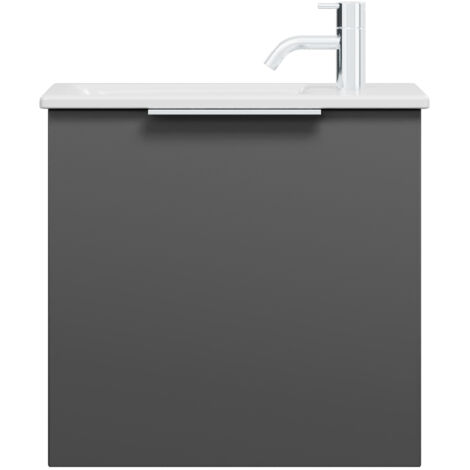 burgbad Eqio Slim lavabo en céramique avec meuble sous-lavabo,
