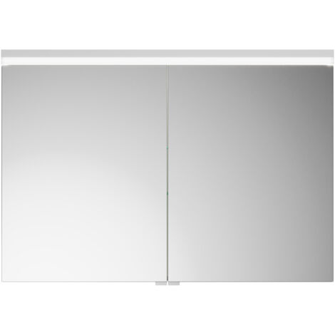 burgbad Lin20 Armoires de toilette avec éclairage LED, 2 portes,