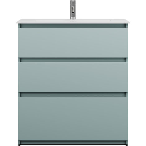burgbad Lin20 Lavabo bajo para lavabo Blanco brillante con mueble