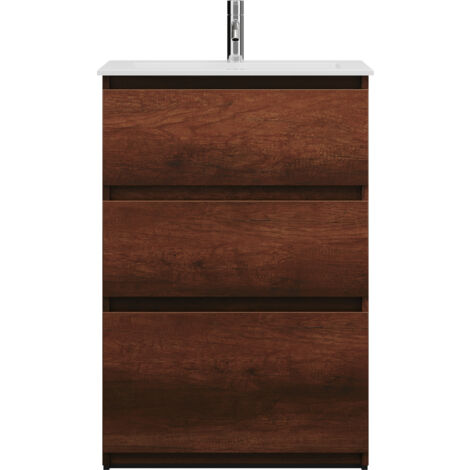 burgbad Lin20 Lavabo bajo para lavabo blanco brillante con mueble