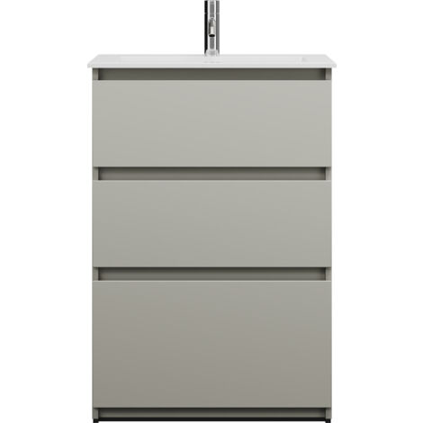 burgbad Lin20 Lavabo bajo para lavabo, blanco mate, incluye