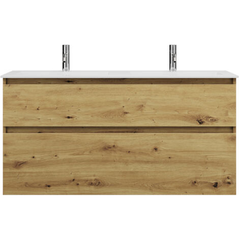 burgbad Lin20 lavabo double en fonte minérale blanc mat avec