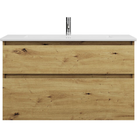 burgbad Lin20 lavabo en céramique blanc brillant avec meuble