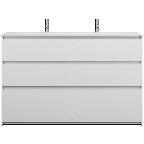burgbad Lin20 lavabo en fonte minérale blanc brillant avec 2