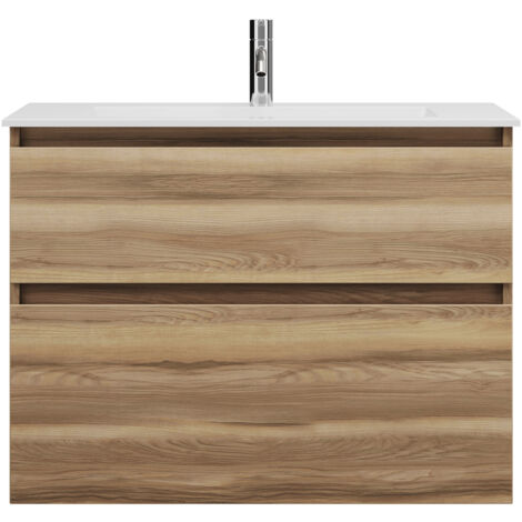 burgbad Lin20 lavabo en fonte minérale blanc brillant avec meuble