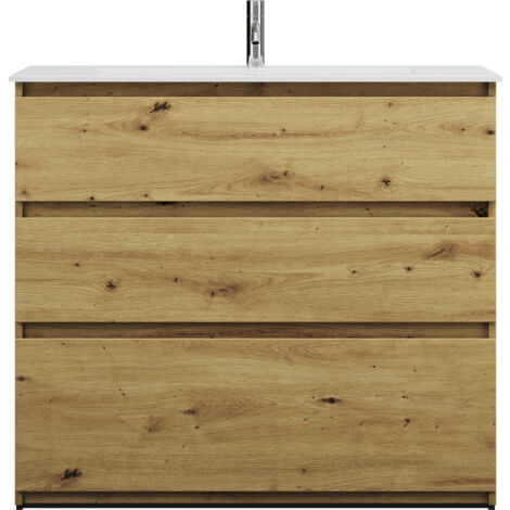 burgbad Lin20 lavabo en fonte minérale blanc brillant avec meuble