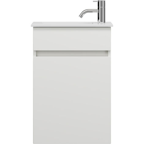 burgbad Lin20 lavabo en fonte minérale blanc brillant avec meuble