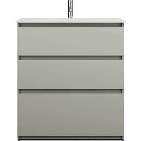 burgbad Lin20 lavabo en fonte minérale blanc mat avec meuble