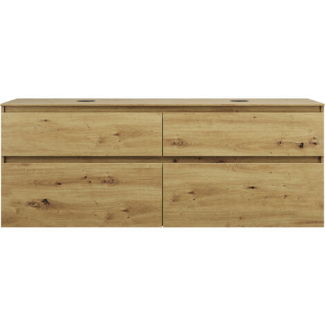 burgbad Lin20 mueble bajo para lavabo con consola, 2 huecos para