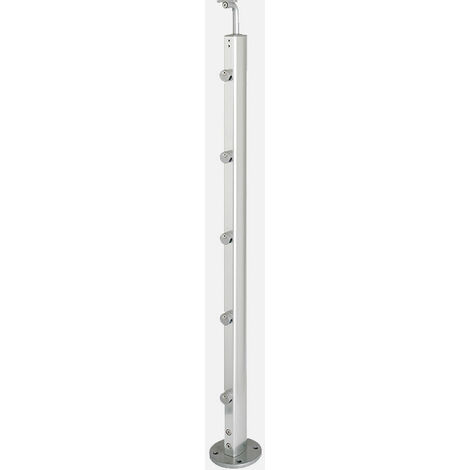 Burger – Poteau de garde corps en aluminium 966mm – Support orientable et réglable – Installation horizontale ou sur escalier