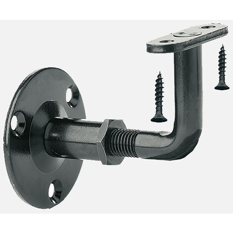 Burger – Support de main courante réglable en bois noir – Fixation murale pour installation personnalisée – Compatible avec 2 mètres de rampe