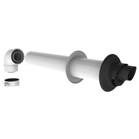 Burgerhout hr sortie murale concentrique avec adaptateur 2xø60mm ø100mm conduit pp noir/blanc