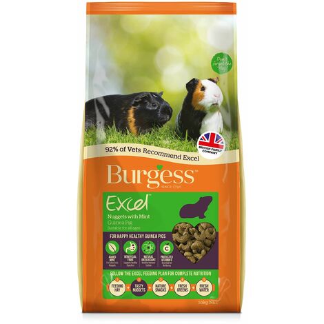 Burgess Excel Adult Guinea Pig Nuggets with Mint 10kg - 13854