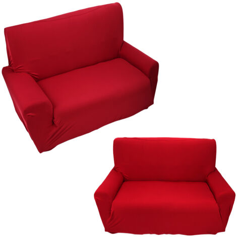 Burgunderroter Stretch-Sofabezug aus Polyester für 2-Sitzer-Sofas – Schutz vor Flecken und Tierhaaren – Waschbar und wiederverwendbar für Zuhause, Büro und Hotel