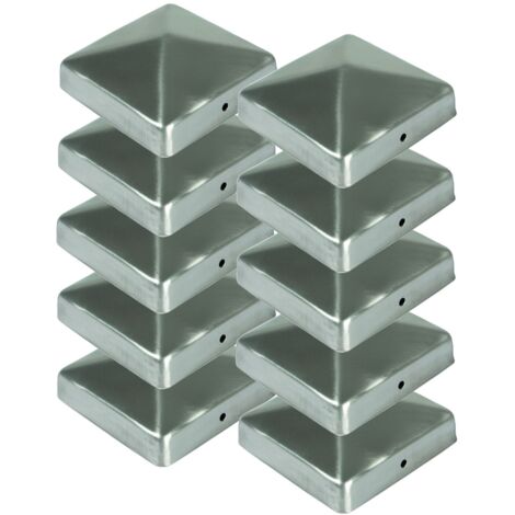 BURI 10x Edelstahl Pfostenkappe Pyramide 71x71mm Zaunkappe Zierkappe Pfahl Zaun Kappe