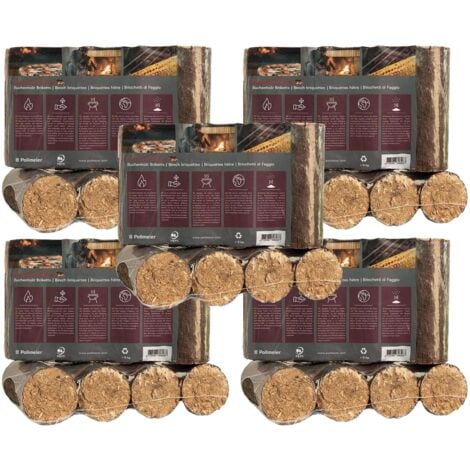 BURI 30kg Premium Buchenholzbriketts – Hoher Heizwert, lange Brenndauer, 100% nachhaltiges Buchenholz, ideal für Kamin, Kachelofen & Grill. Wenig Asche & Ruß, PEFC-zertifiziert, CO2-neutral