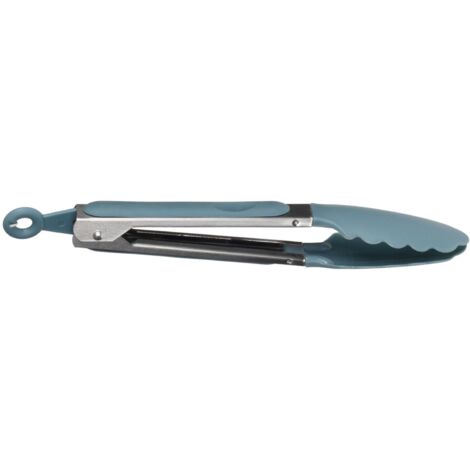 BURI Anrichtezange 27cm Servierzange Nudelzange Küchenzange Salatgreifer Grillzange - blau