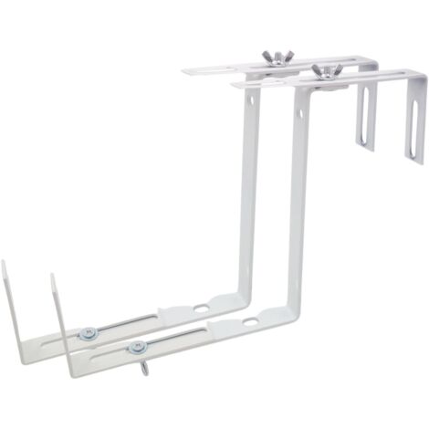 BURI Balkonkastenhalter 2er-Set Blumenkastenhalter Balkonkastenhalterung Balkonkasten - weiss