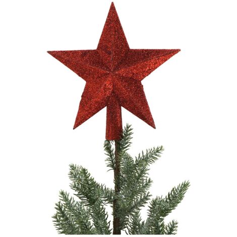 BURI Baumspitze Stern Christbaumspitze Tannenbaumspitze Baumschmuck Weihnachtsdeko - rot