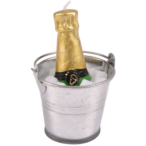 BURI Deko-Kerze Sektkühler mit Champagner Partydeko Hochzeitsdeko Silvesterkerze