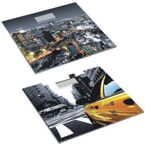 BURI Digitale Glas-Personenwaage City-Style 30x1,5x25cm Körperwaage Waage digital
