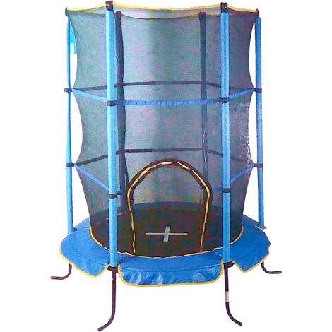 BURI Kinder-Trampolin mit Sicherheitsnetz Minitrampolin Indoor Ausdauer Fitness