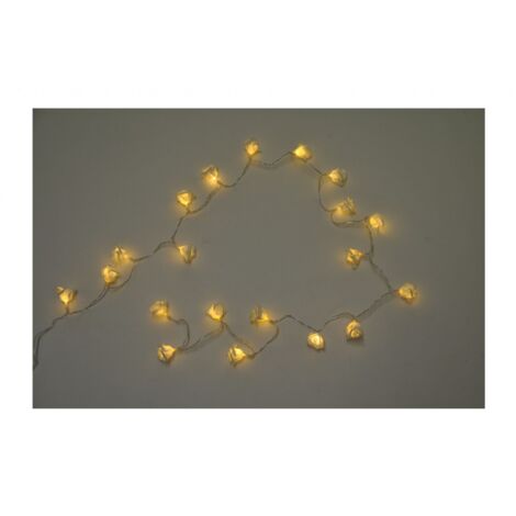 BURI Lichterkette 20 LEDs Weihnachtsdeko Stern Blüte Hochzeit Leuchtdeko Batterie - Rosen