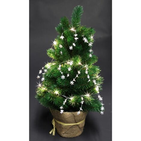 BURI Lichterketten 1m 20 Schneeflocke Lampen Beleuchtung Christbaumschmuck Tanne