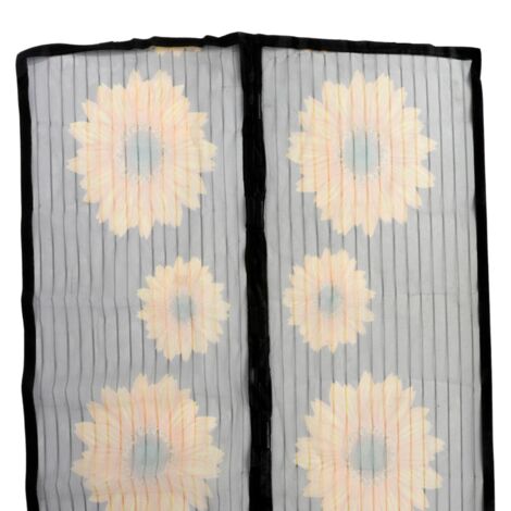 BURI Tür-Fliegengitter mit Magnethalterung Fliegennetz Insektennetz Fenstergaze - Sonnenblumen