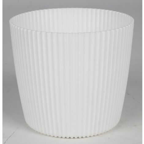 BURI Übertopf Milly 15cm Rillen Rund Kunststoff Blumenkübel Pflanze Kräutergefäß