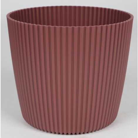 BURI Übertopf Milly 20cm Rillen Rund Kunststoff Blumenkübel Pflanze Kräutergefäß