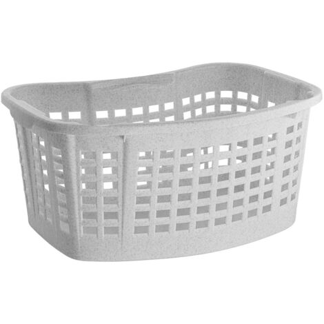 Buri Wäschekorb, 40L Wäsche Box Volumen, Wäschesammler mit 60 x 40 x 28 cm Außenmaß, Wäsche Sortierer groß, Aufbewahrungskorb - weiß