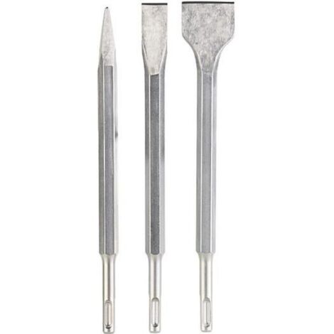 Burins pointu-bêche-plat pour système SDS-Plus - AGT PROFESSIONAL - Outil de démolition - 3 joules