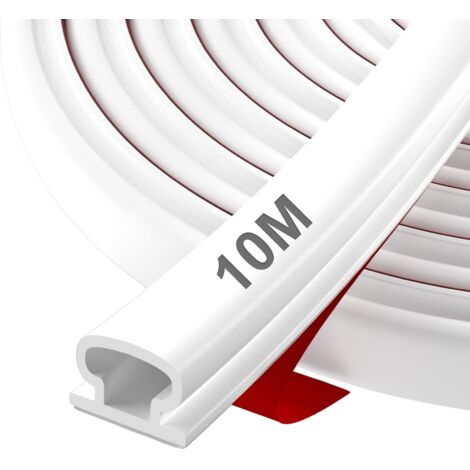 Burlete autoadhesivo de goma para puertas - Burlete con aislamiento acústico, eficiencia energética y resistencia a la intemperie, para ventanas, puertas de entrada e interiores, 10 m, negro