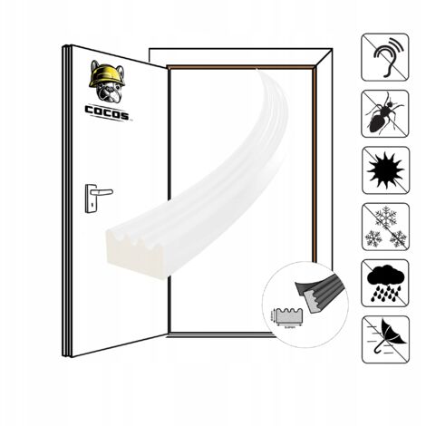 Burlete autoadhesivo para puerta y ventana E 15X8 mm BLANCO