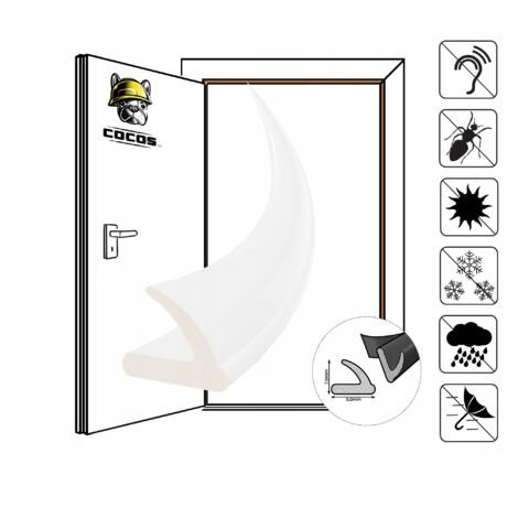 Burlete autoadhesivo para puerta y ventana V 9X7 mm BLANCO