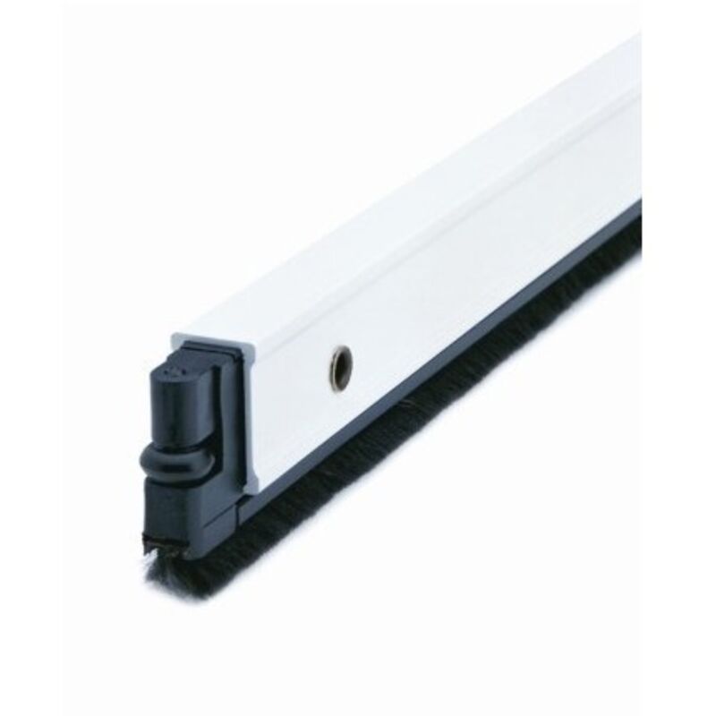 Burlete Bajo Puerta 082Cm Tornillos Cepillo Aluminio Blanco Almalock-2