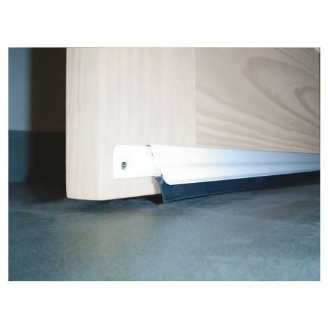 Burlete Bajo Puerta 093Cm Tornillos Interior/Exterior Cepillo Aluminio Blanco Basculante Burcasa