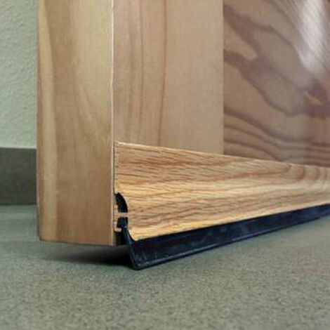 Burlete Bajo Puerta 105Cm Adhesivo Labio Aluminio Roble Burcasa