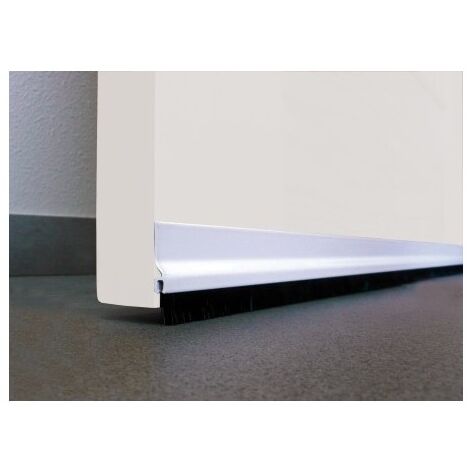 Burlete Bajo Puerta 125Cm Tornillos Flecos Aluminio Blanco Burcasa
