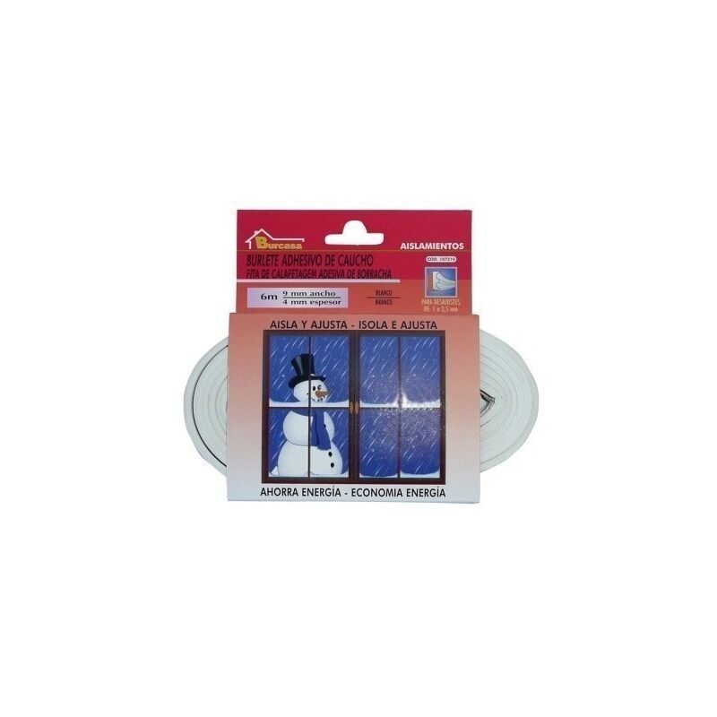 

Burlete Puerta/Ventana 9Mmx06Mt Adhesivo 'E' Caucho Blanco Burcasa