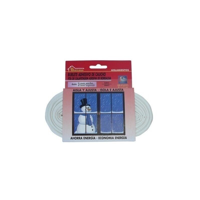 

Burlete Puerta/Ventana 9Mmx06Mt Adhesivo 'P' Caucho Blanco Burcasa