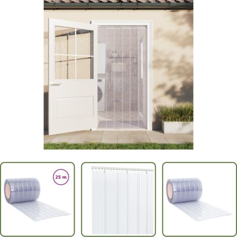Burlete de puerta -  Tira de cortina para puertas PVC transparente 300x2,6 mm 25 m